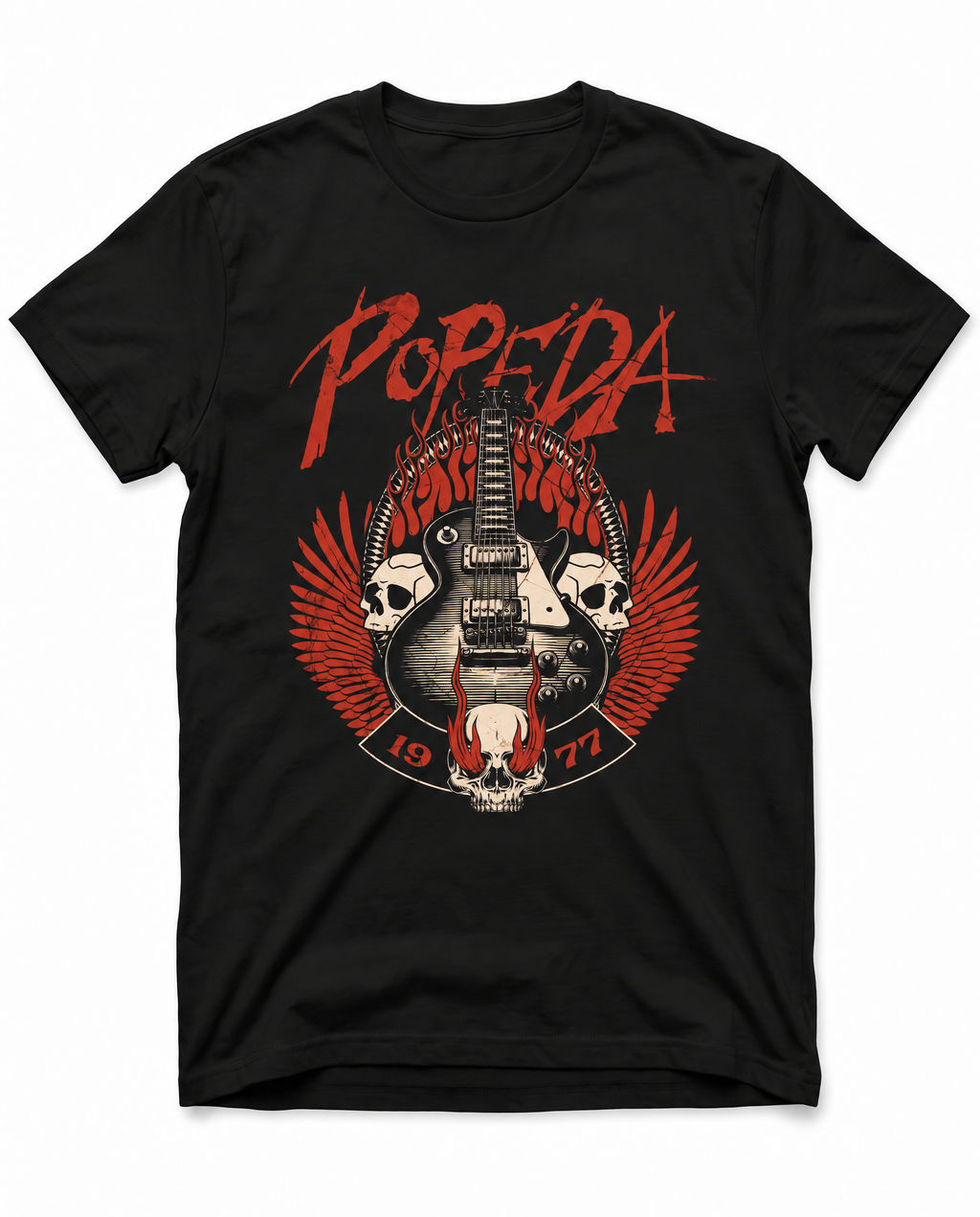 Popeda Guitar & Skulls – unisex T-paita