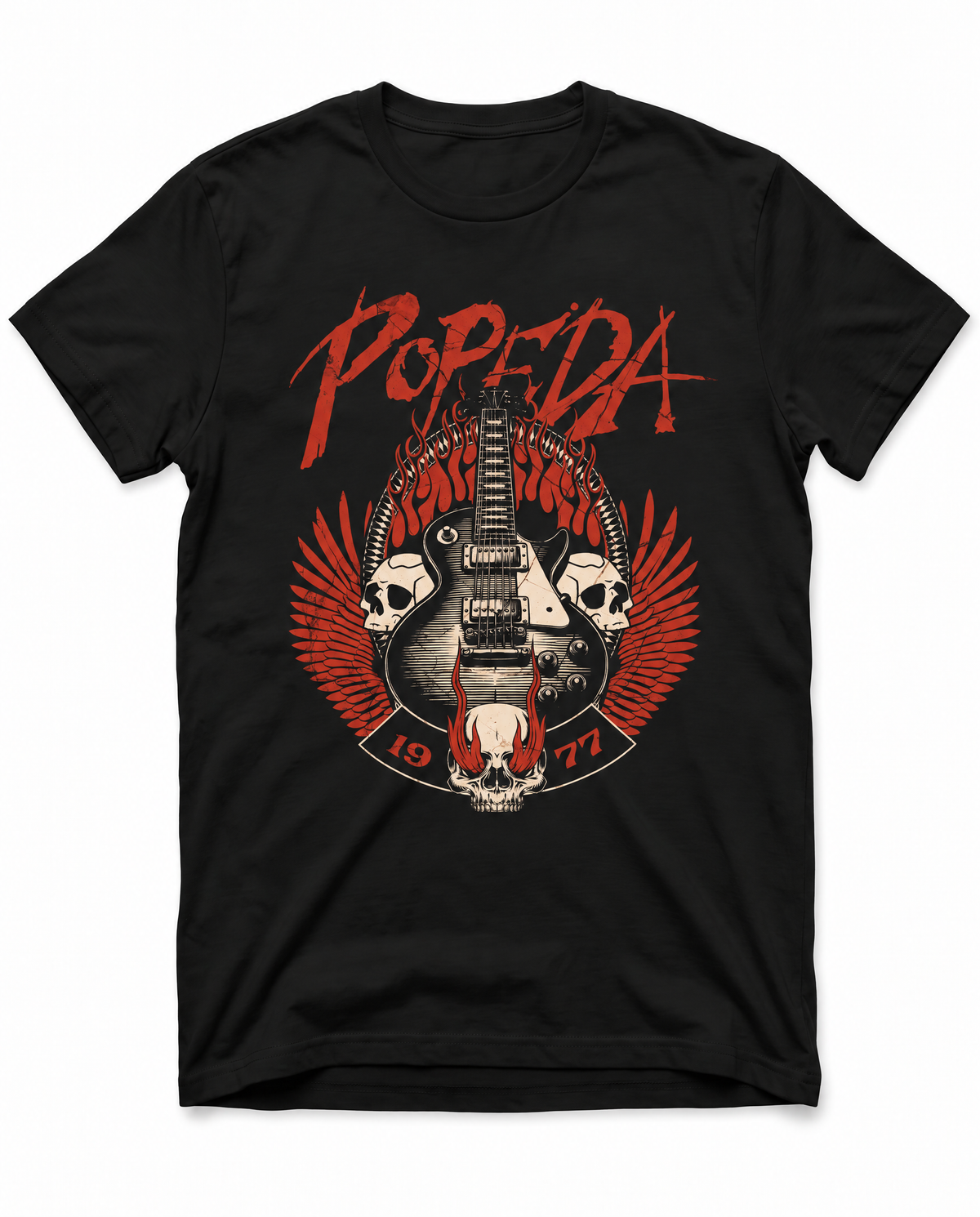 Popeda Guitar & Skulls – unisex T-paita