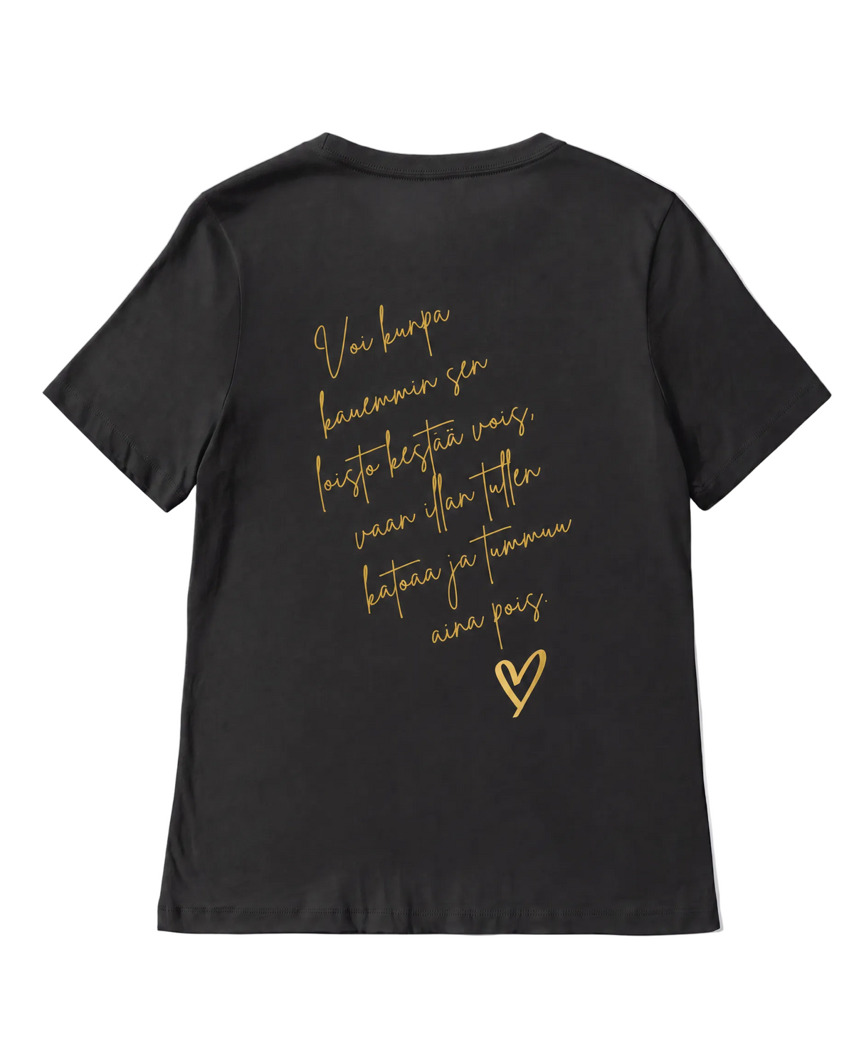 Yö Keltainen logo – lady-fit T-paita
